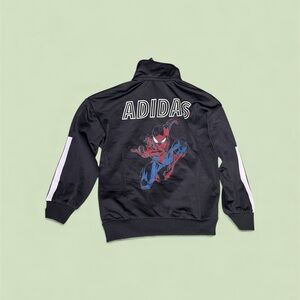 Adidas Kids Black Jacket with Spider-Man Graphic